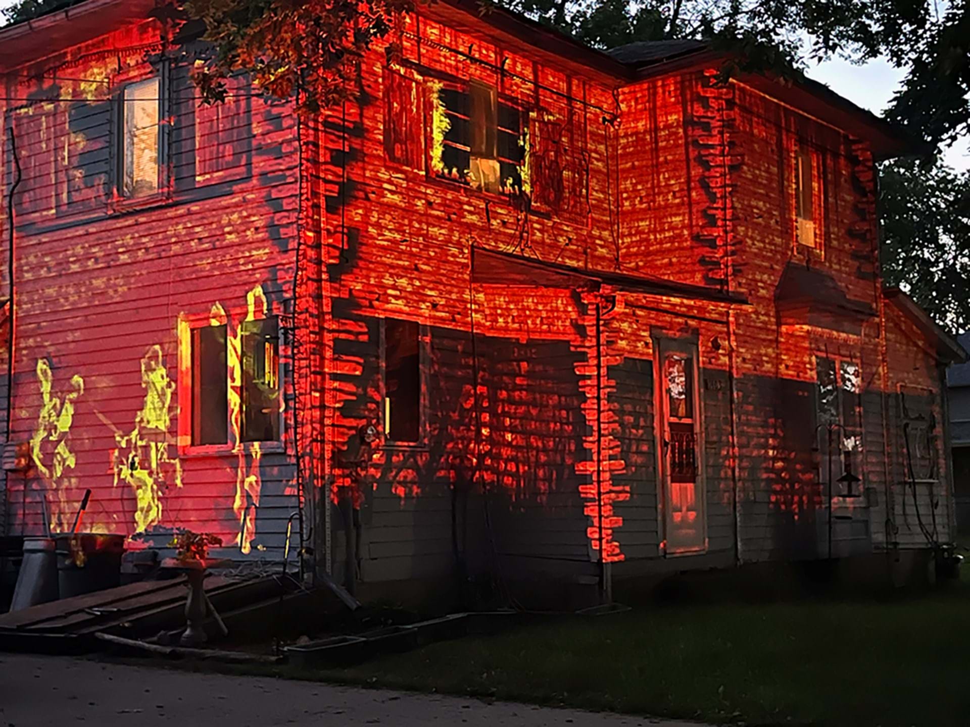 It takes place on the corner lot in town at a dedicated Halloween enthusiast's home. 